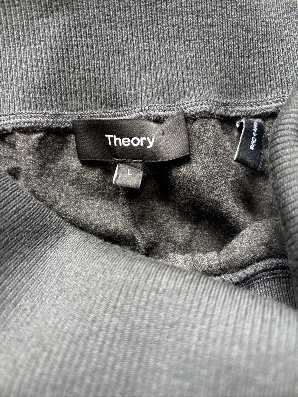 Theory Rib Jogger New Pure Flannel Virgin Wool Pull-On Pants Black Size Large - Picture 3 of 10